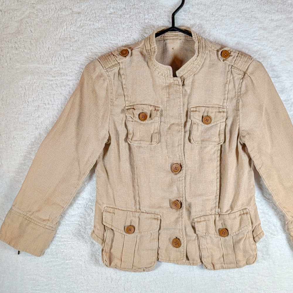543-Beige Button-Up Jacket